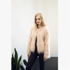 Fluffy faux fur coat women