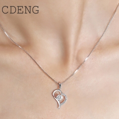 Pendant Necklace Silver lettering female