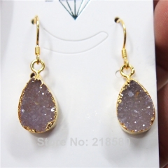 H-CE35 Teardrop Druzy Earrings