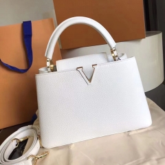 LV Louis Vuitton Donkey Home White Tote Capucines 