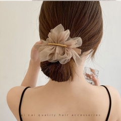 Super fairy temperament, chiffon flower hairpin, w