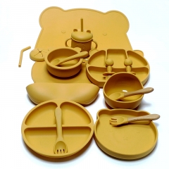 Cartoon Bear Dinner Plate Set 16 Piece Silicone Ch