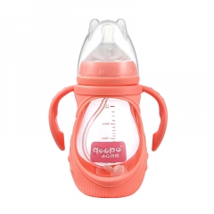 gourd type wide mouth glass newborn baby bottle wi