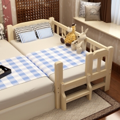 Children's bed, solid wood bed, kid with guardrail