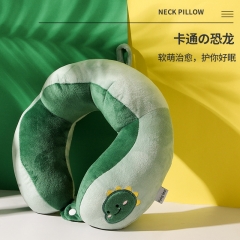 Hump U-shaped pillow cartoon green dinosaur office