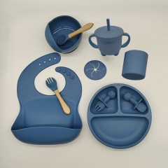 Children's silicone tableware 10-piece set baby si