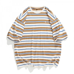 Trendy vintage contrasting striped T-shirt