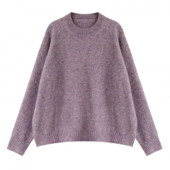 Solid color soft and glutinous lazy style pullover