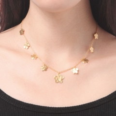 golden flower necklace golden free size