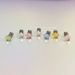 Colored jelly Translucent star stud earrings