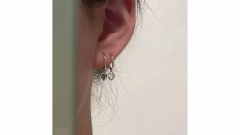 Twin silver love earrings