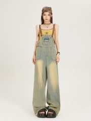 Retro jeans women's 2024 new loose slim lazy wide-