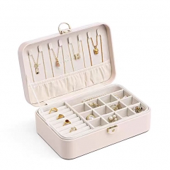 High-grade leather PU gold trim waist jewelry box,