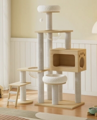 Solid wood cat bed and climbing frame