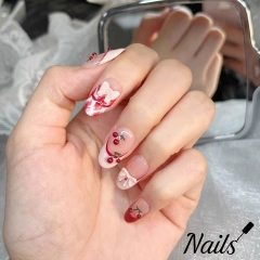 French style short wearable nail, three-dimensiona