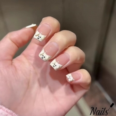 Cute little milk dog French nail art handmade nail