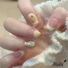 Handmade nail art custom cat cute cartoon