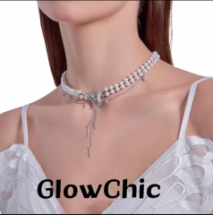 Delicate Butterfly Necklace Premium Feeling Double