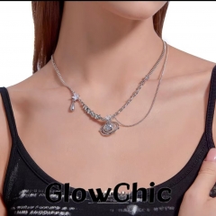 Sweet Cool Planet Splicing Chain Simple Unisex Col