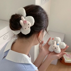 软萌小兔子波点海绵花朵发圈大肠圈少女感丸子头扎发皮筋头绳发绳发饰