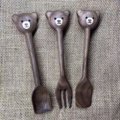 小熊实木餐勺