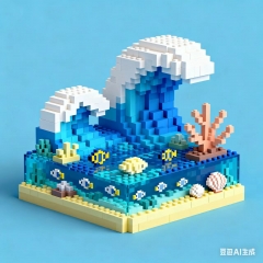 安特商铺像素系列氛围摆件（海涌浪潮款）