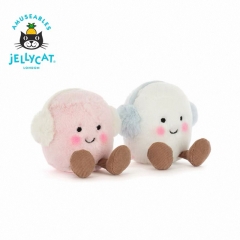Jellycat趣味温暖粉白棉花糖毛绒玩具公仔礼物2025圣诞新品