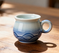渐变釉海浪陶瓷杯 文艺杯子