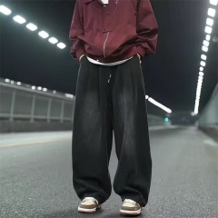 日系宽松牛仔裤