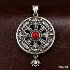 藏式纯银吊坠
