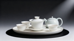 Premium White Porcelain Tea Set - 15-Piece Ceramic