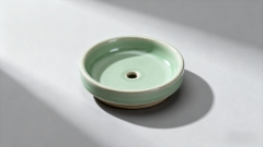 Sky Blue Ceramic Bowl with Drain Hole - Minimalist
