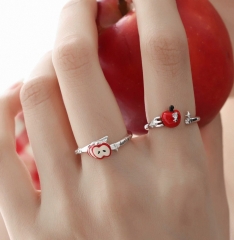 Apple Bite Ring, 925 Sterling Silver, Fade-Resista