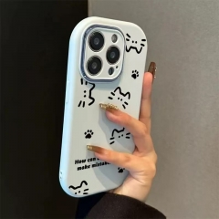 线条简笔猫猫手机壳