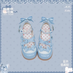 Bowknot Bunny Round-Toe Shoes 蓝色 37