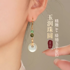 国风釉玉耳环汉服配饰