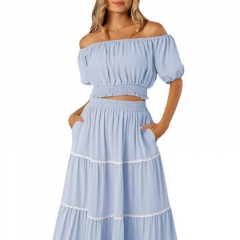 HUUSA 2025 Summer 2 Piece Boho Outfits for Women S