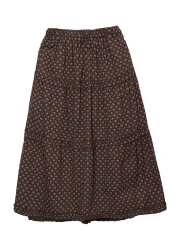 Korean-Style Retro Elastic Ruffled Floral Tiered M