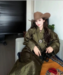 女士西藏服仿莫本藏装不丹风藏袍民族特色服饰藏族日常便服超火 女士西藏服仿莫本藏装不丹风藏袍民族特色服饰藏族日常便服超火